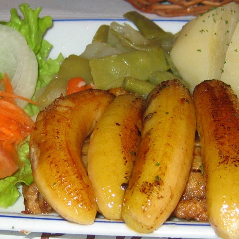 Black Scabbardfish with Banana in Traditional food Black Scabbardfish with Banana